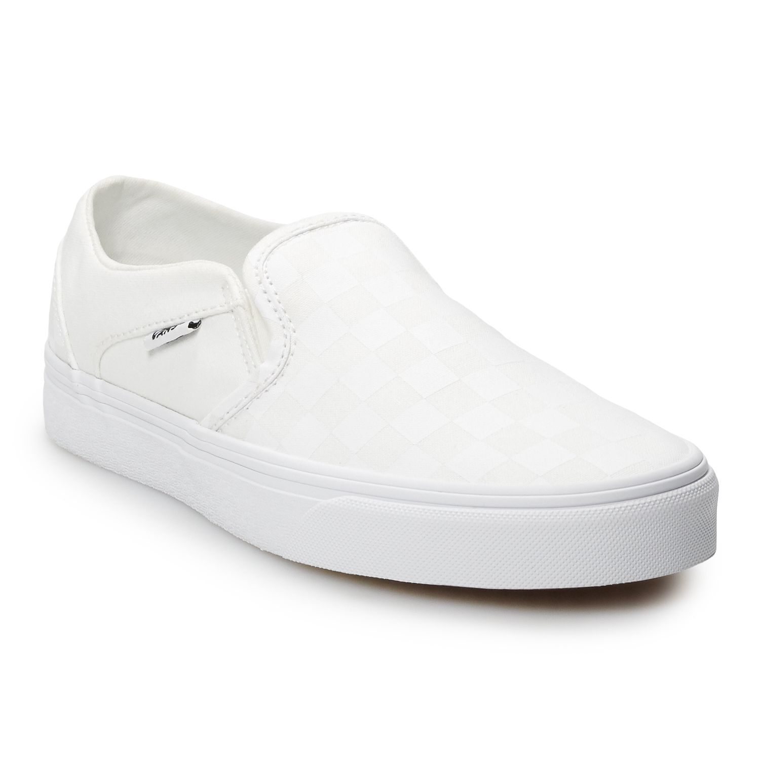 white slip on vans 7.5