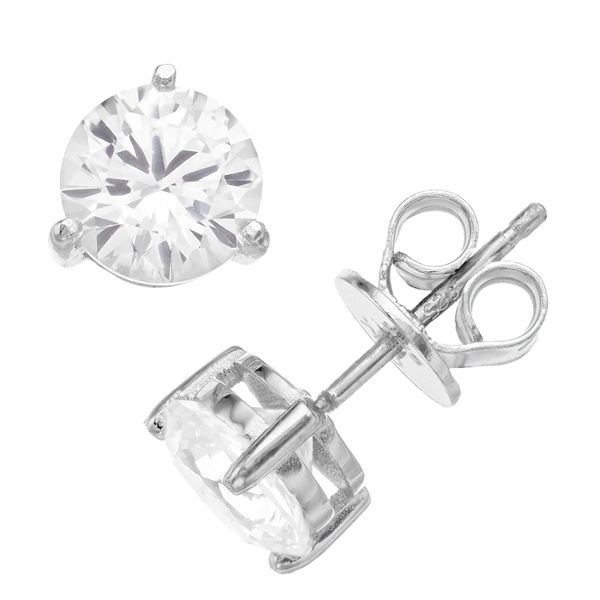 White gem store earrings