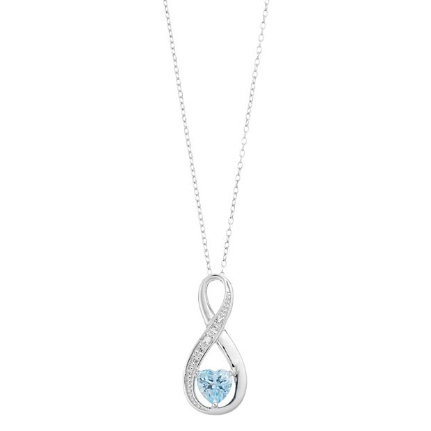 RADIANT GEM Blue Topaz & Diamond Accent Infinity Heart Birthstone