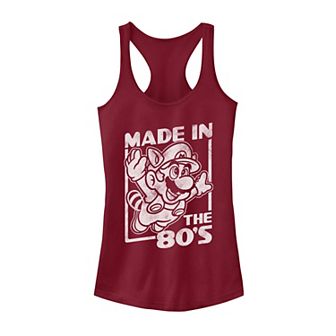 Juniors' Super Mario Tanooki Mario Made In The 80's Racerback Tank Top