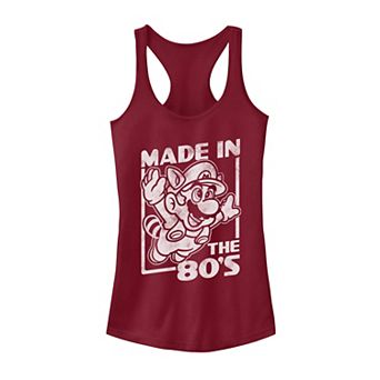 Juniors' Super Mario Tanooki Mario Made In The 80's Racerback Tank Top
