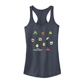 Juniors' Super Mario 8-Bit Items Tank Top