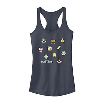 Juniors' Super Mario 8-Bit Items Tank Top
