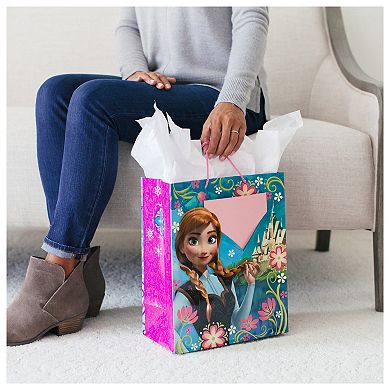 Hallmark Large Disney Frozen Anna & Elsa Gift Bag with Birthday Card & Tissue Paper