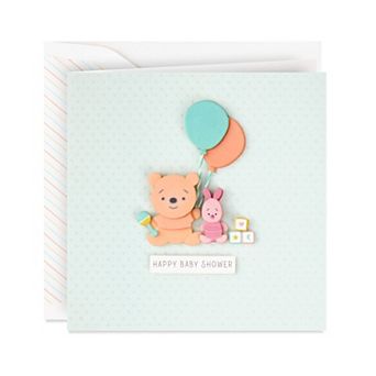 Hallmark Signature Disney's Winnie the Pooh & Piglet Baby Shower Greeting Card
