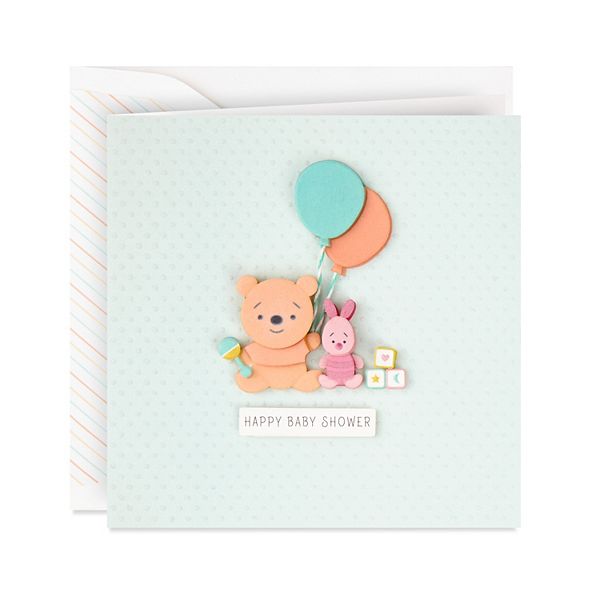 11118426 Disney Pooh bear pink Birthday card for age 1 ONE by Hallmark 