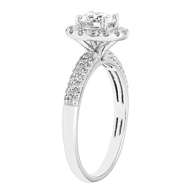 14k White Gold 1 1/4 Carat T.W. Certified Diamond Engagement Ring