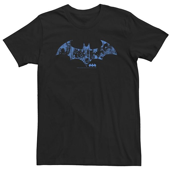 Big & Tall DC FanDome Batman Blue Paint Splatter Logo Tee