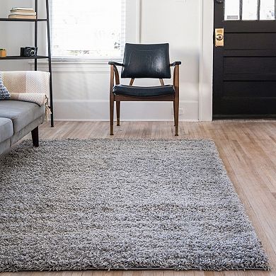 Unique Loom Solid Shag Collection Modern Plush Rug