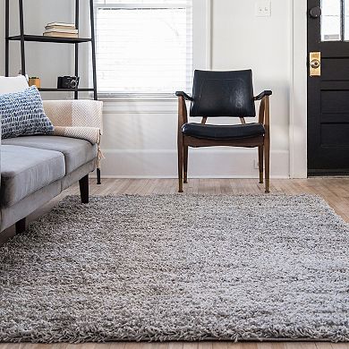 Unique Loom Solid Shag Collection Modern Plush Rug