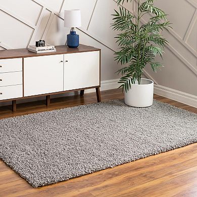 Unique Loom Solid Shag Collection Modern Plush Rug