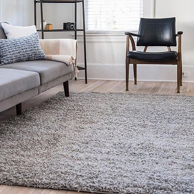 Unique Loom Solid Shag Collection Modern Plush Rug