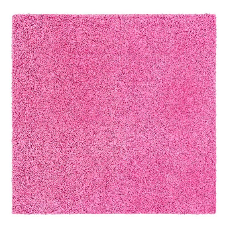 Unique Loom Solid Shag Collection Modern Plush Rug, Pink, 9X12 Ft