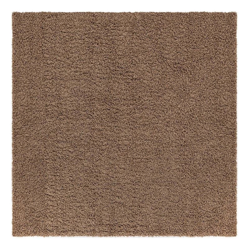 Unique Loom Solid Shag Collection Modern Plush Rug, Brown, 3X16 Ft
