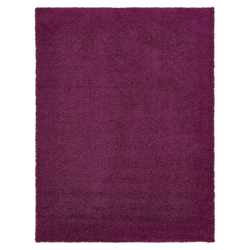 Unique Loom Solid Shag Collection Modern Plush Rug, Purple, 3X16 Ft