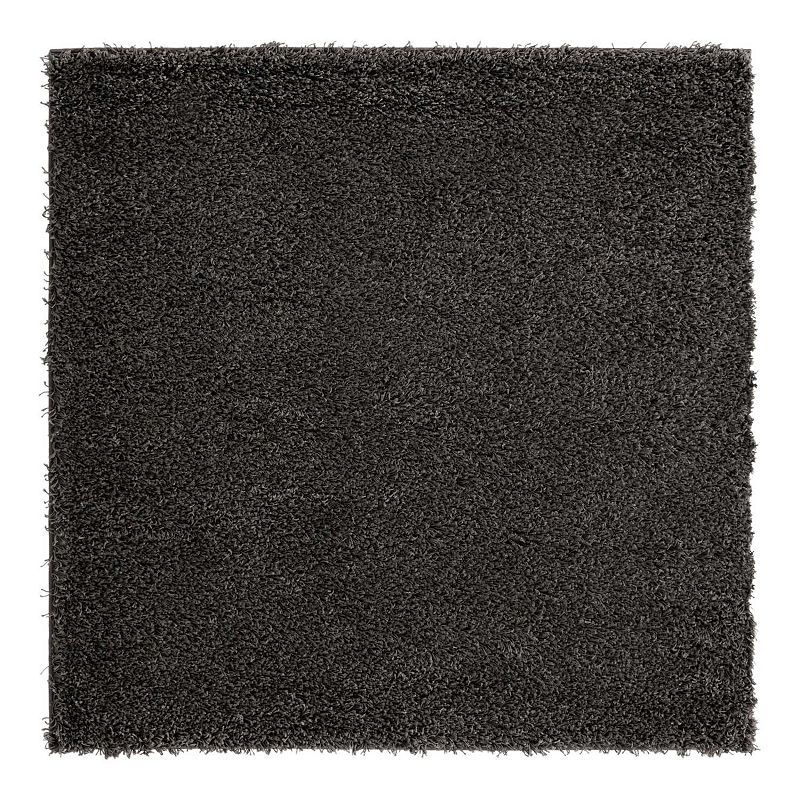 Unique Loom Solid Shag Collection Modern Plush Rug, Grey, 8Ft Sq