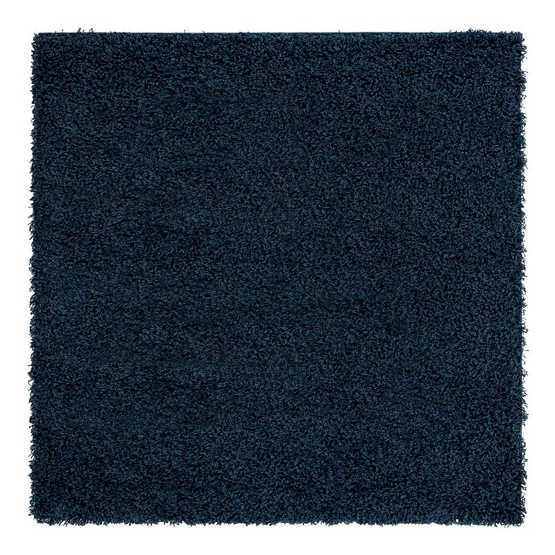 Unique Loom Solid Shag Collection Modern Plush Rug, Blue, 8FT OCT