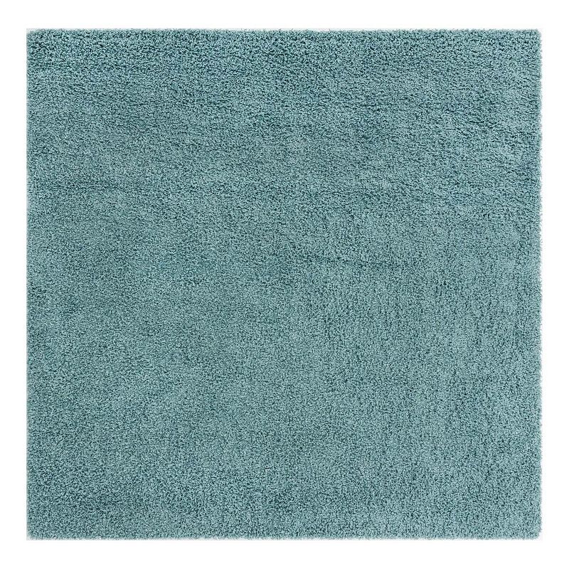 Unique Loom Solid Shag Collection Modern Plush Rug, Blue, 3X20 Ft