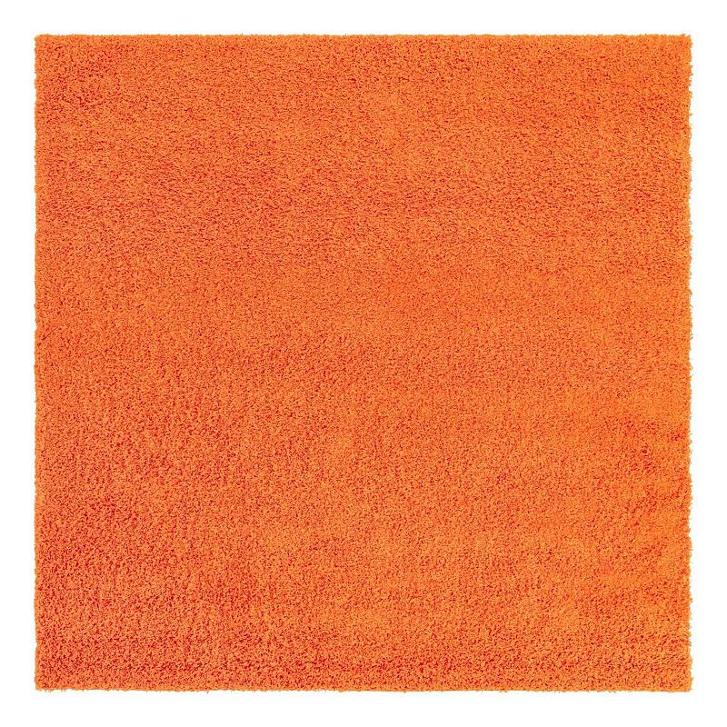 Unique Loom Solid Shag Collection Modern Plush Rug, Orange, 9X12 Ft