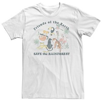 Big & Tall Trendy Friends Of The Earth Save The Rainforest Tee