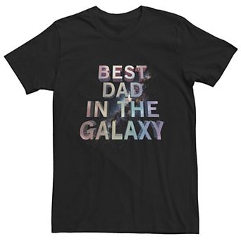 Big & Tall Father's Day Best Dad In The Galaxy Rainbow Tee