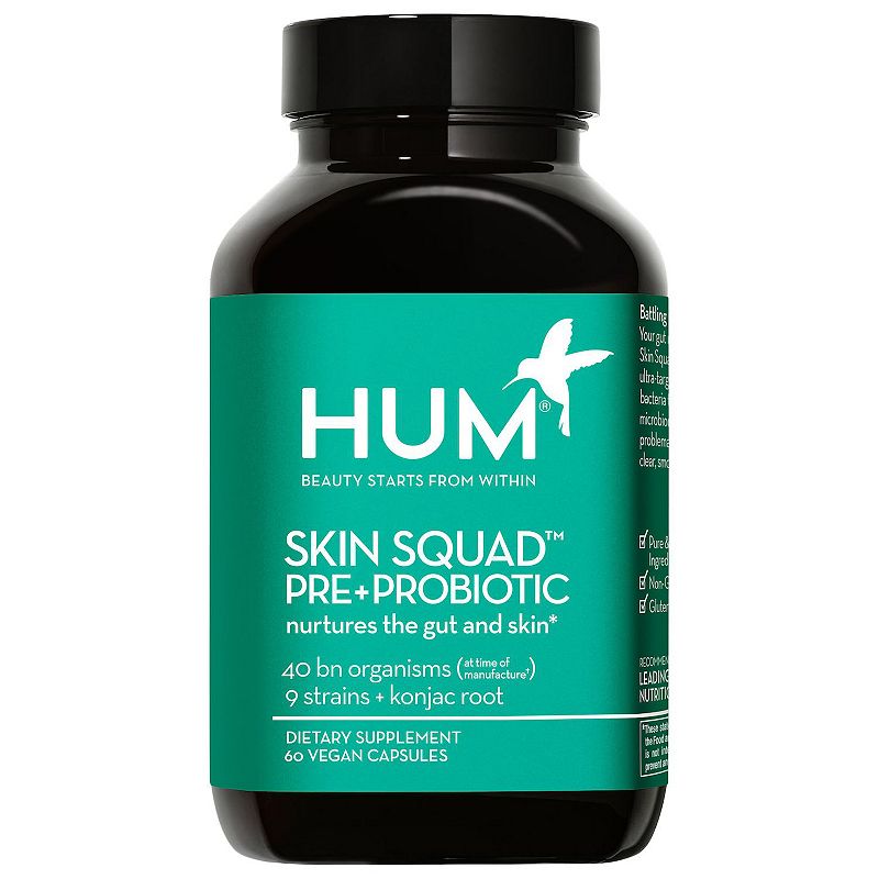 HUM Nutrition Skin Squad Pre + ProbioticSupplement for Acne-Prone Skin, Mul