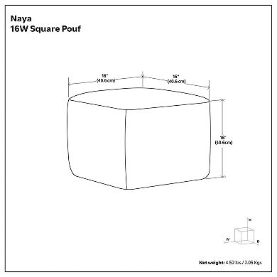 Simply Home Naya Cube Pouf