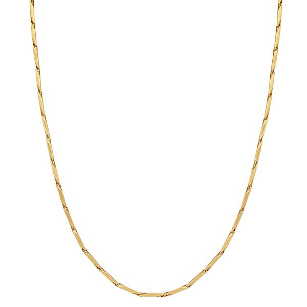 LYNX Men's Gold Tone Stainless Steel Bar Link Chain Necklace - 24 in.