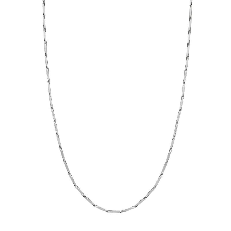 Mens LYNX Stainless Steel Link Chain Necklace, Size: 24, White