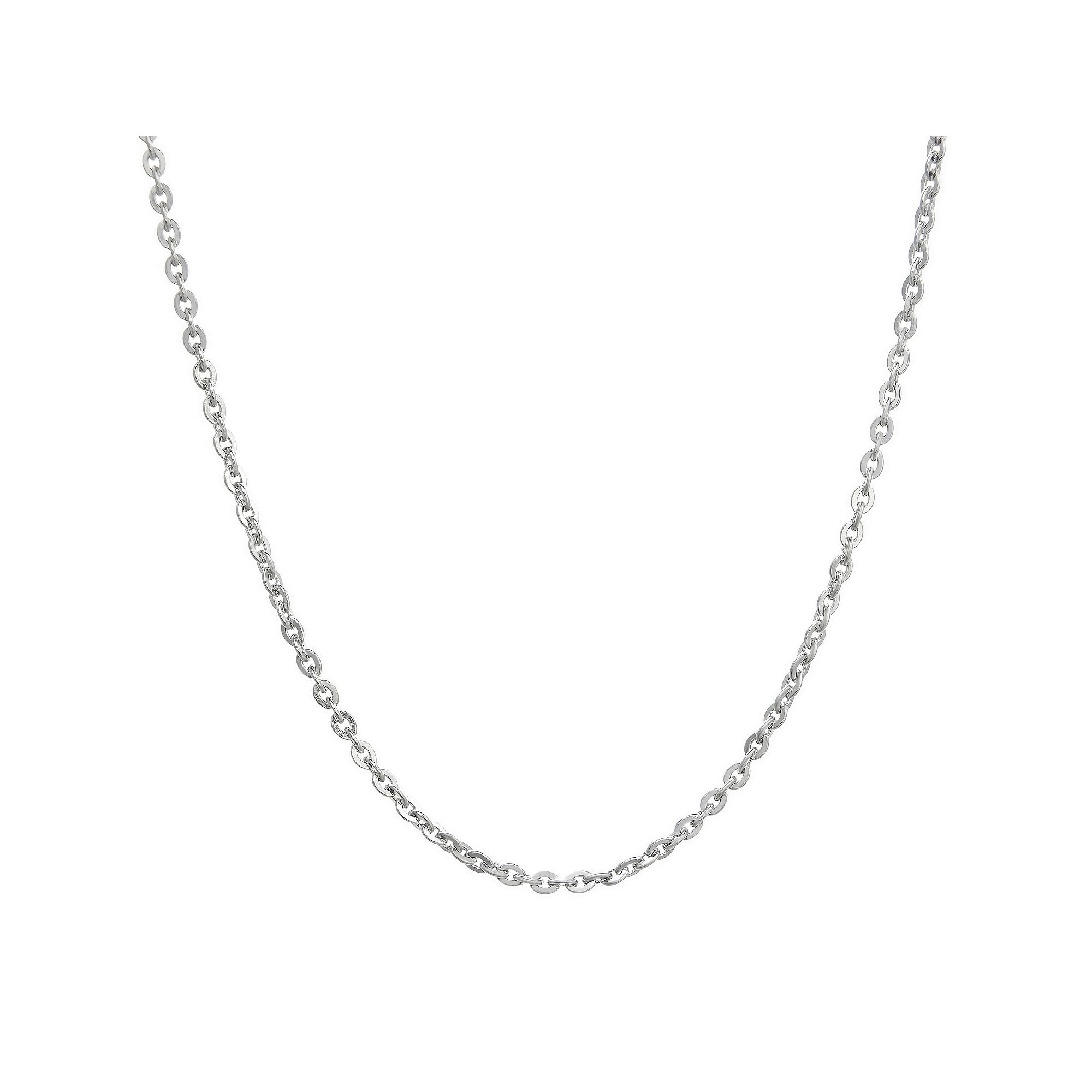 Mens LYNX Stainless Steel Cable Chain Necklace, Size: 18