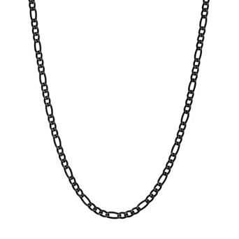 Men's LYNX Stainless Steel 3 mm Figaro Chain Necklace