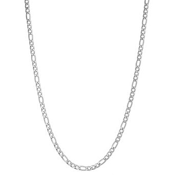 Men's LYNX Stainless Steel 3 mm Figaro Chain Necklace