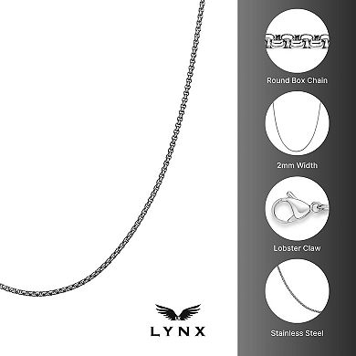 Men's LYNX Stainless Steel Box Chain Necklace