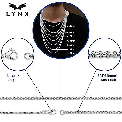 Men's LYNX Stainless Steel Box Chain Necklace 