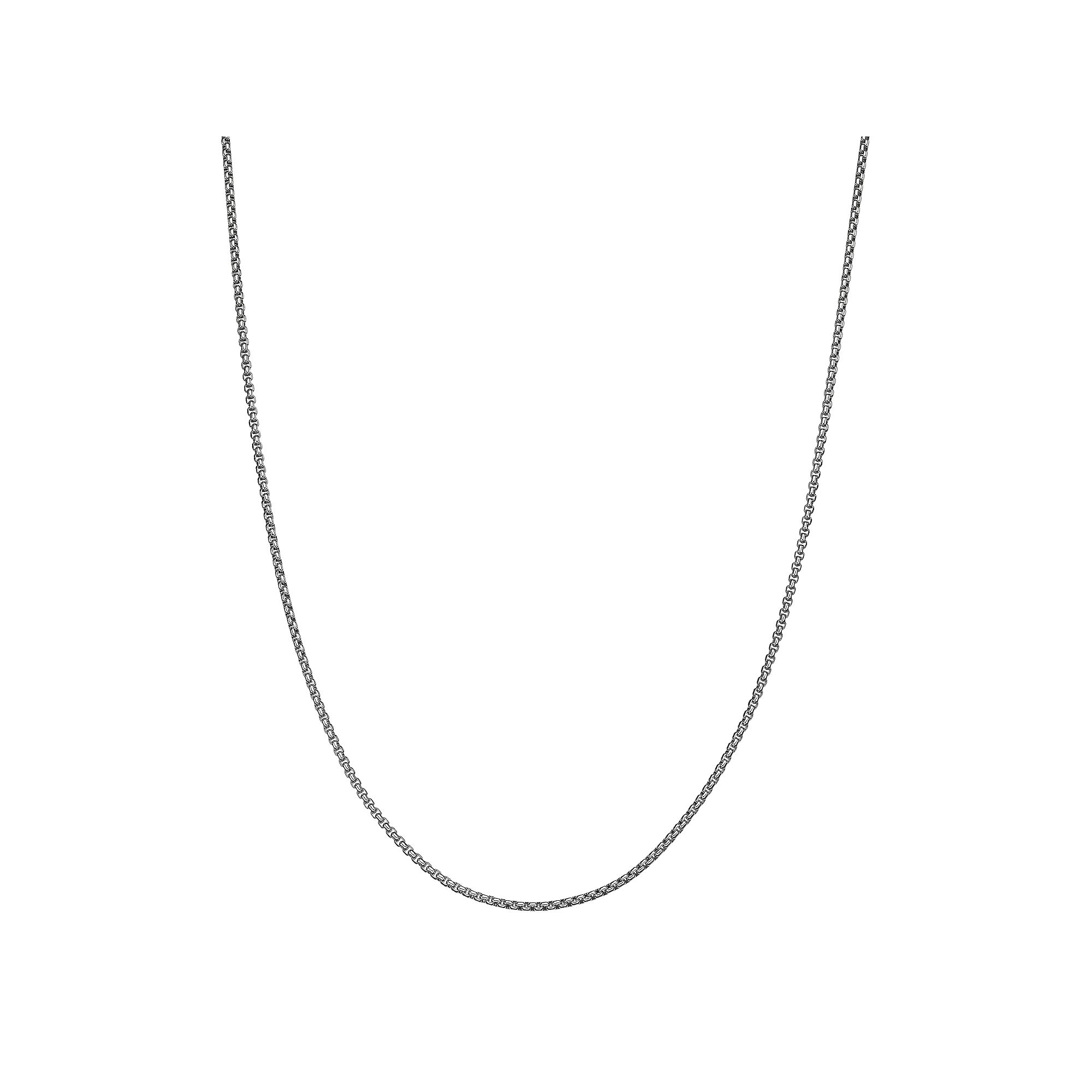 Mens LYNX Stainless Steel Box Chain Necklace, Size: 30