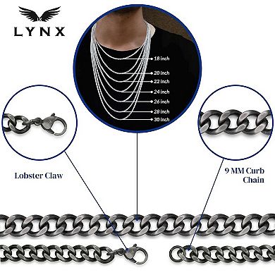 Men's LYNX Stainless Steel Curb Chain Necklace