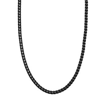 Men's LYNX Black Ion-Plated Stainless Steel Foxtail Chain Necklace
