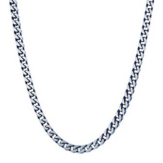 Men's LYNX Blue Ion-Plated Stainless Steel Foxtail Chain Necklace