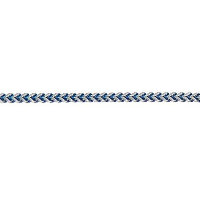 Men's LYNX Blue Ion-Plated Stainless Steel Foxtail Chain Necklace
