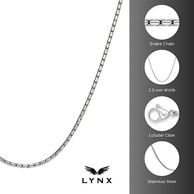 Men's LYNX Stainless Steel Snake Chain Necklace 