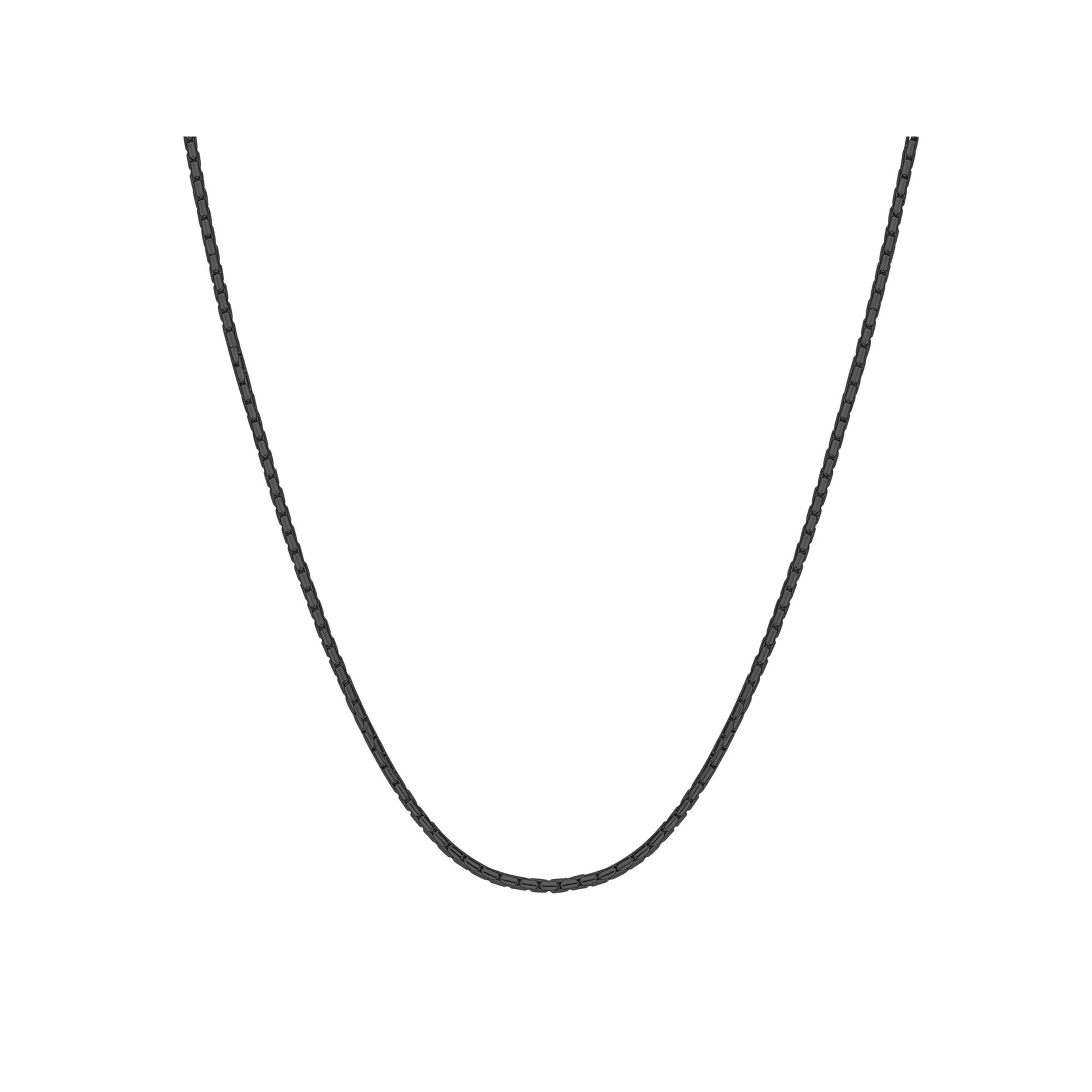 Mens LYNX Stainless Steel Snake Chain Necklace, Size: 18, Black Tone