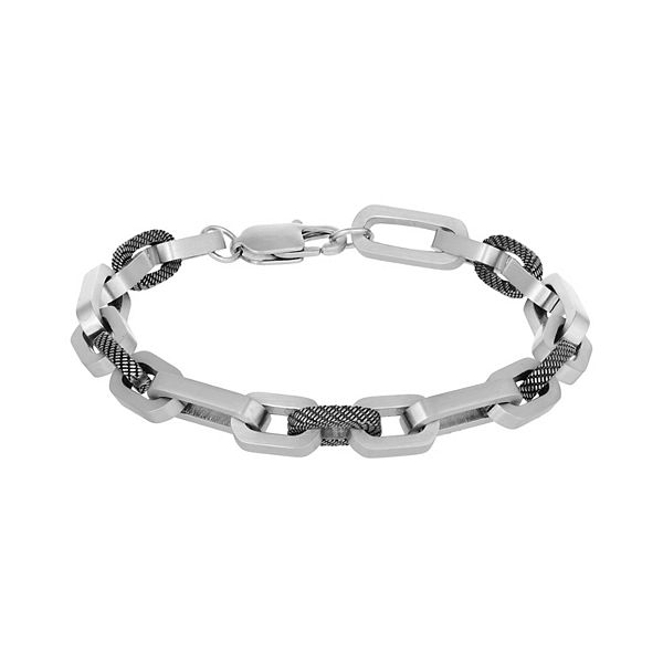Men's LYNX Two Tone Stainless Steel Link Chain Bracelet