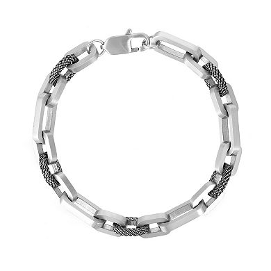 Men's LYNX Two Tone Stainless Steel Link Chain Bracelet