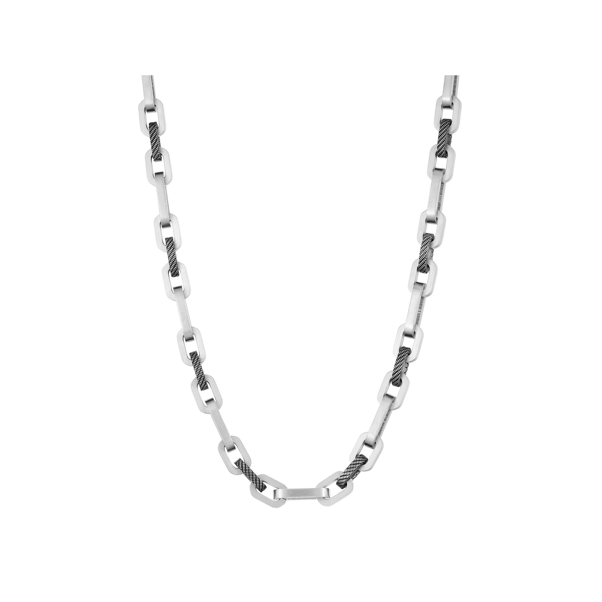 Mens LYNX Two Tone Stainless Steel Link Chain Necklace, Size: 24