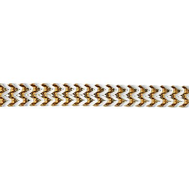 Men's LYNX Two Tone Stainless Steel 2-Row Foxtail Chain Bracelet