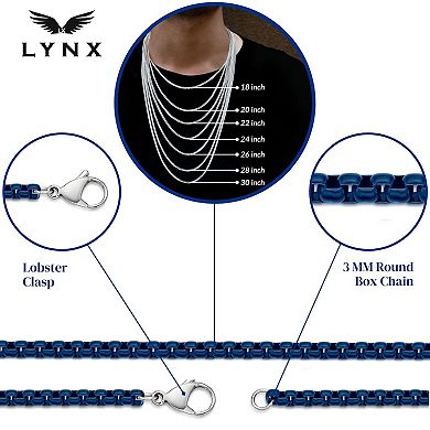 Men's LYNX Stainless Steel Box Chain Necklace