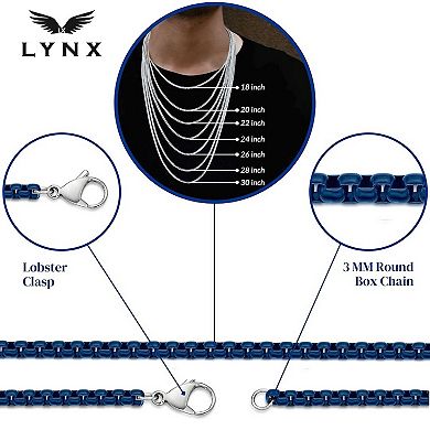 Men's LYNX Stainless Steel Box Chain Necklace 