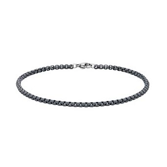 Men's LYNX Stainless Steel Gray Acrylic Chain Bracelet