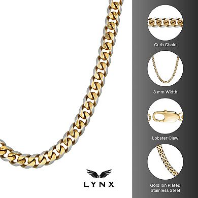 Men's LYNX Stainless Steel Curb Chain Necklace 