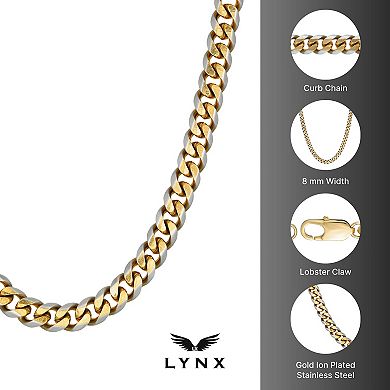 Men's LYNX Stainless Steel Curb Chain Necklace